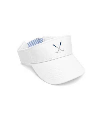 Bits & Bows Kids' Unisex Golf Clubs Visor In White