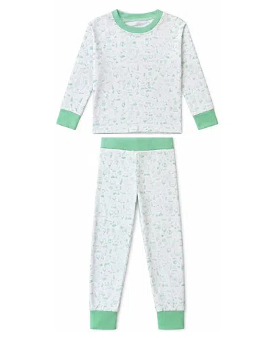 Bits & Bows Unisex Golf Print 2-piece Cozy Lounge Set - Baby, Little Kid, Big Kid In Blue