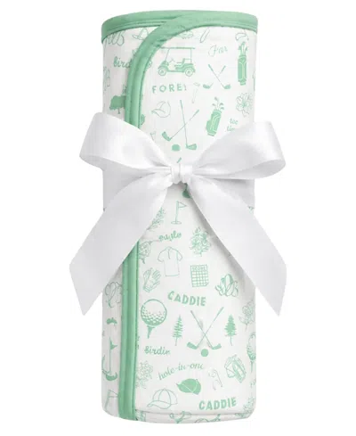 Bits & Bows Unisex Golf Print Blanket In Green