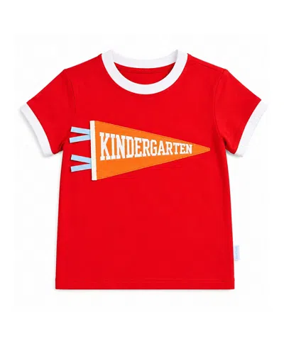 Bits & Bows Unisex Kindergarten Crewneck Tee - Little Kid, Big Kid In Red