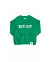 Bits & Bows Unisex Nice List Crewneck Sweatshirt - Baby, Little Kid, Big Kid In Green