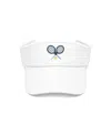 Bits & Bows Tennis Rackets Visor In White