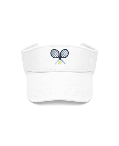 Bits & Bows Kids' Unisex Tennis Rackets Visor In White