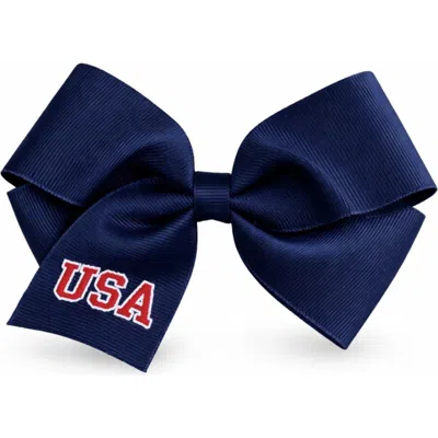 Bits & Bows Kids'  Usa Hair Bow In Blue