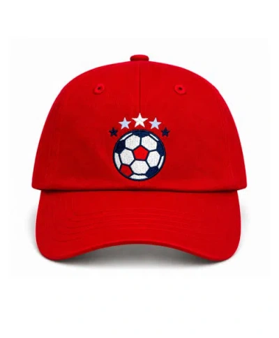 Bits & Bows Kids'  Usa Soccer Bow Baseball Hat In Red