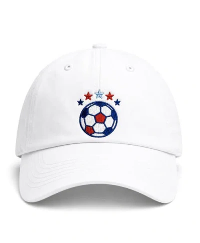 Bits & Bows Usa Soccer Baseball Hat In White