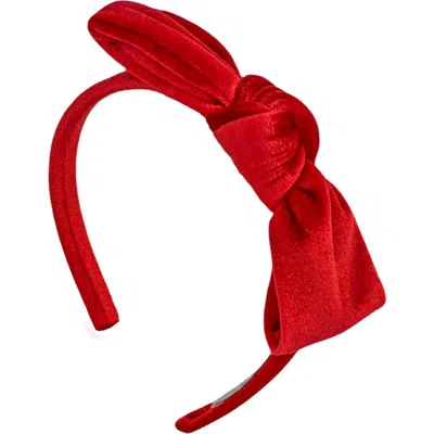 Bits & Bows Kids'  Velvet Bow Headband In Red