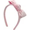 Bits & Bows Velvet Girls' Bow Headband In Pink