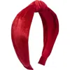 Bits & Bows Velvet Headband In Red