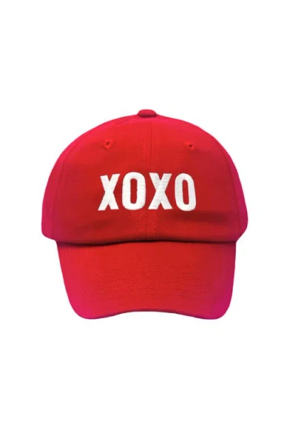 Bits & Bows Kids'  Xo Valentine's Day Baseball Hat In Red