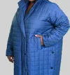 Bitte Kai Rand Changeant Nylon Box Coat - Plus Size In Blue
