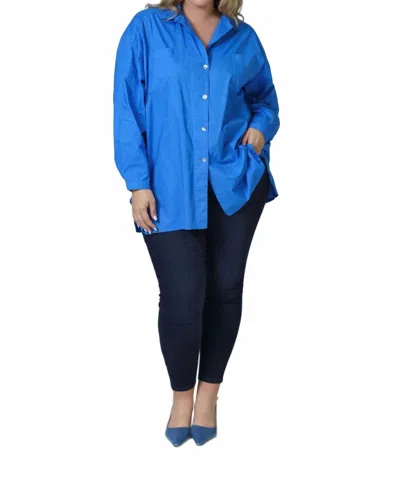 Bitte Kai Rand Core Cotton Shirt - Plus Size In Bright Blue