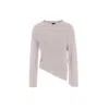 Bitte Kai Rand Heather Knit Asymmetrical Blouse In Ash Pink In Multi