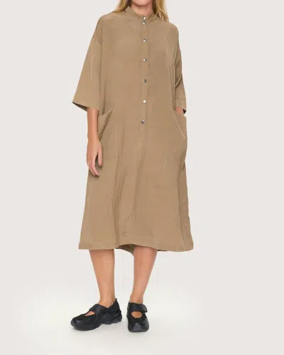 Bitte Kai Rand Lazy Fun Relaxed Silky Crepe Dress In Beige In Brown