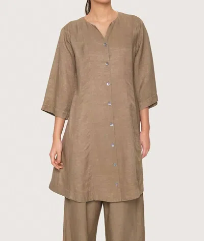 BITTE KAI RAND LAZY LINEN BLEND MIDI DRESS IN BEIGE