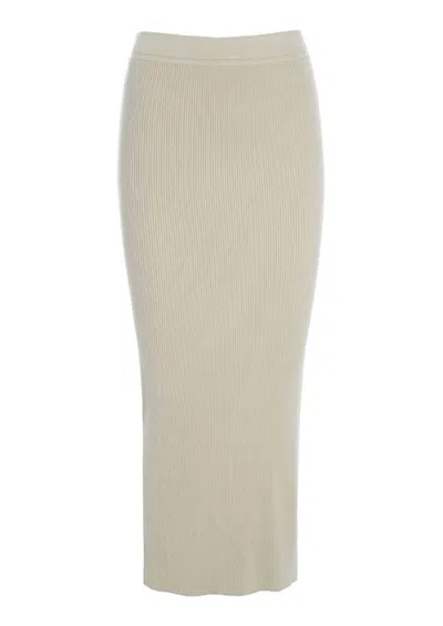 Bitte Kai Rand Long Knit Skirt In Ivory In Beige