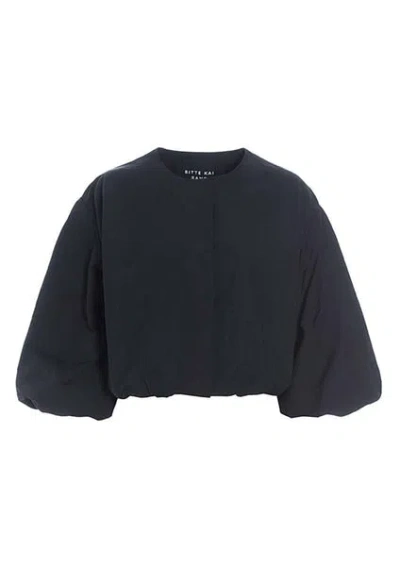 BITTE KAI RAND MEDIUM POPLIN SHORT BOXY JACKET IN BLACK 