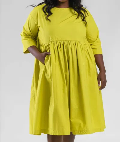 Bitte Kai Rand Paper Poplin Dress In Lemon In Yellow