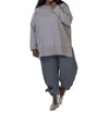 Bitte Kai Rand Saku Long Sleeve Long Blouse - Plus In Opal Grey In Gray