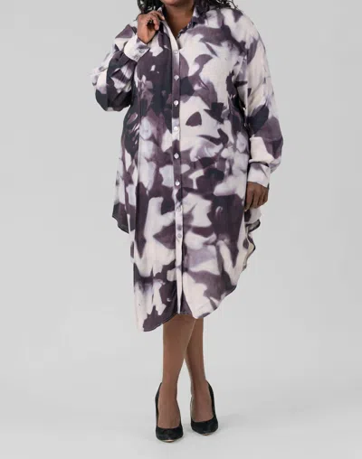 Bitte Kai Rand Water Mirror Button Front Midi Dress - Plus In Purple In Multi