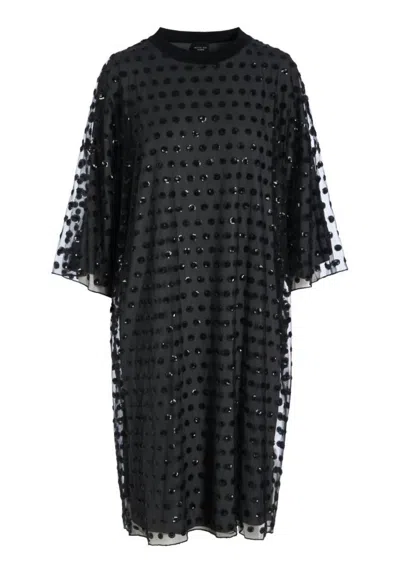 Bitte Kai Rand Women's Embroidery Mesh Dress In Black On Dark Shadow
