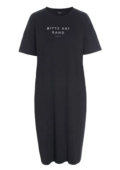 Bitte Kai Rand Women's Shirt Dress In Blk W Silver Lettering In Blue
