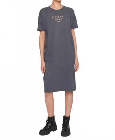 Bitte Kai Rand Women's Shirt Dress In Grey W Copper Lettering In Black