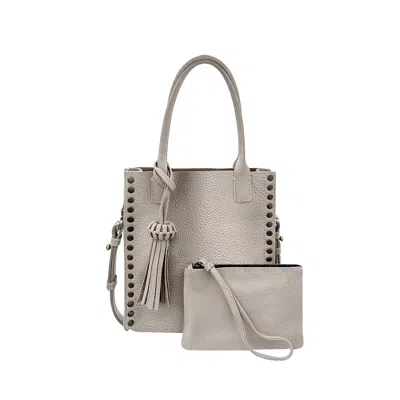 Bixi Awotan Women's Grey Mini Tzeltal Gray Taupe Unlined Top Handle Bag With Extra Strap & Pouch