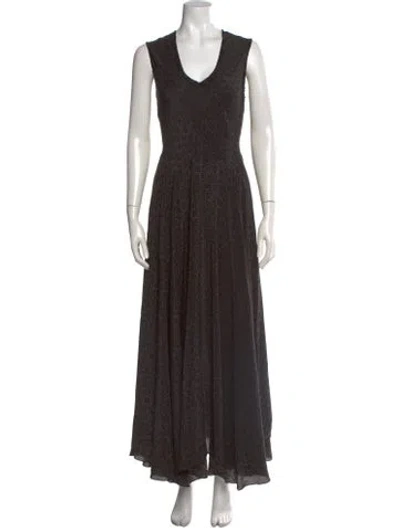 Pre-owned Biya Silk Long Dress In Brown