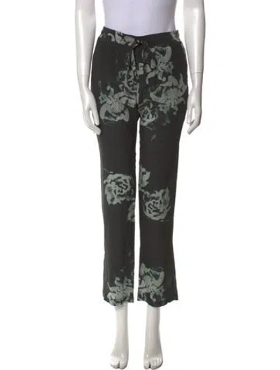 Pre-owned Biya Silk Straight Leg Pants In Multi