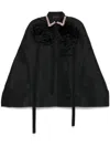 Biyan Floral Pleated Poncho In Black
