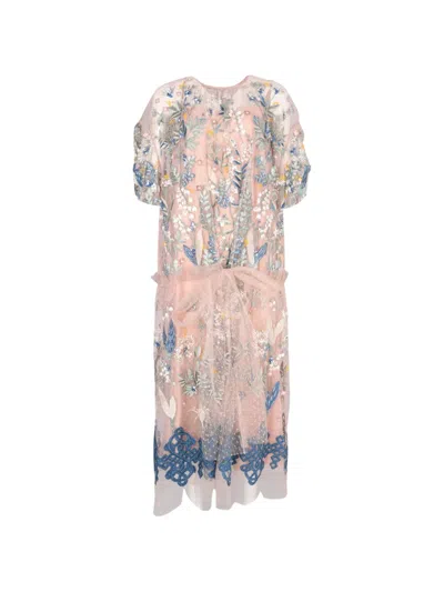 Biyan Araina Embroidered Tulle Dress In Multi