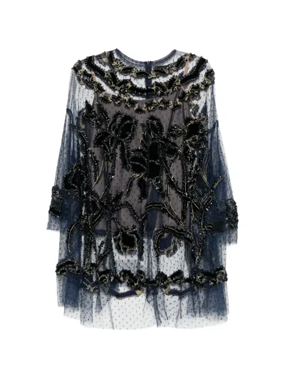 Biyan Bead-embellished Blouse In Blue