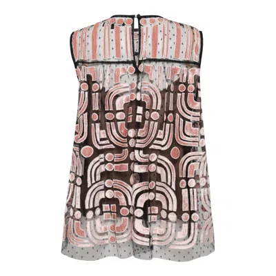 Biyan Dot Tulle Sleeveless Top In Brown