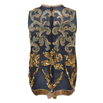 Biyan Embellished Duo Tone Organza Top