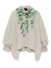 Biyan Embellished Taffeta Jacket In Gray