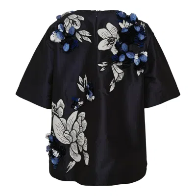Biyan Embellished Taffeta Top In Black