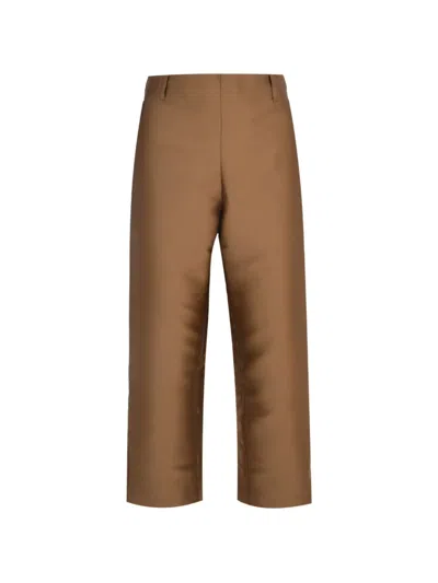 Biyan Ferna Taffeta Trousers In Brown