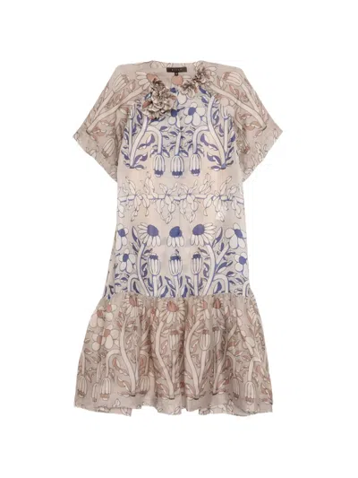 Biyan Floral Dress In Neutral
