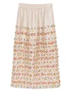 Biyan Floral Embroidery Skirt In Neutral