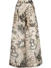 Biyan Floral-print High-waist Palazzo Trousers In Brown