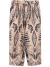 Biyan Floral Print Straight Trousers In Neutrals