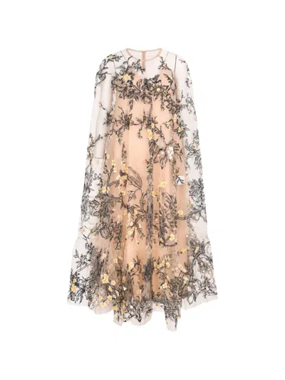 Biyan Galari Embroidered Beaded Tulle Dress In Multi