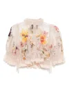 Biyan Gathered Tulle Blouse In Pink