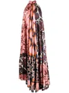 Biyan Galeo Patchwork-print Halterneck Silk-twill Gown In Multicolour