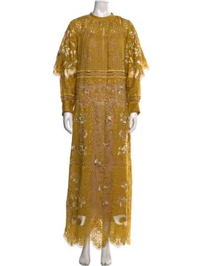 Pre-owned Biyan Linen Long Dress W/ Tags In Yellow