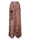 Biyan Printed Elasticated-waist Trousers In Pink