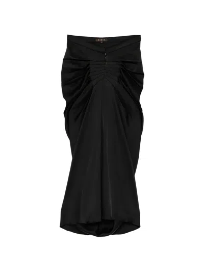 Biyan Ruched Draped Skirt In Black