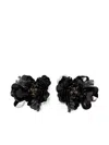 Biyan Sequin Flower Earrings In Black