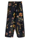 Biyan Silk Cropped Trousers In Blue